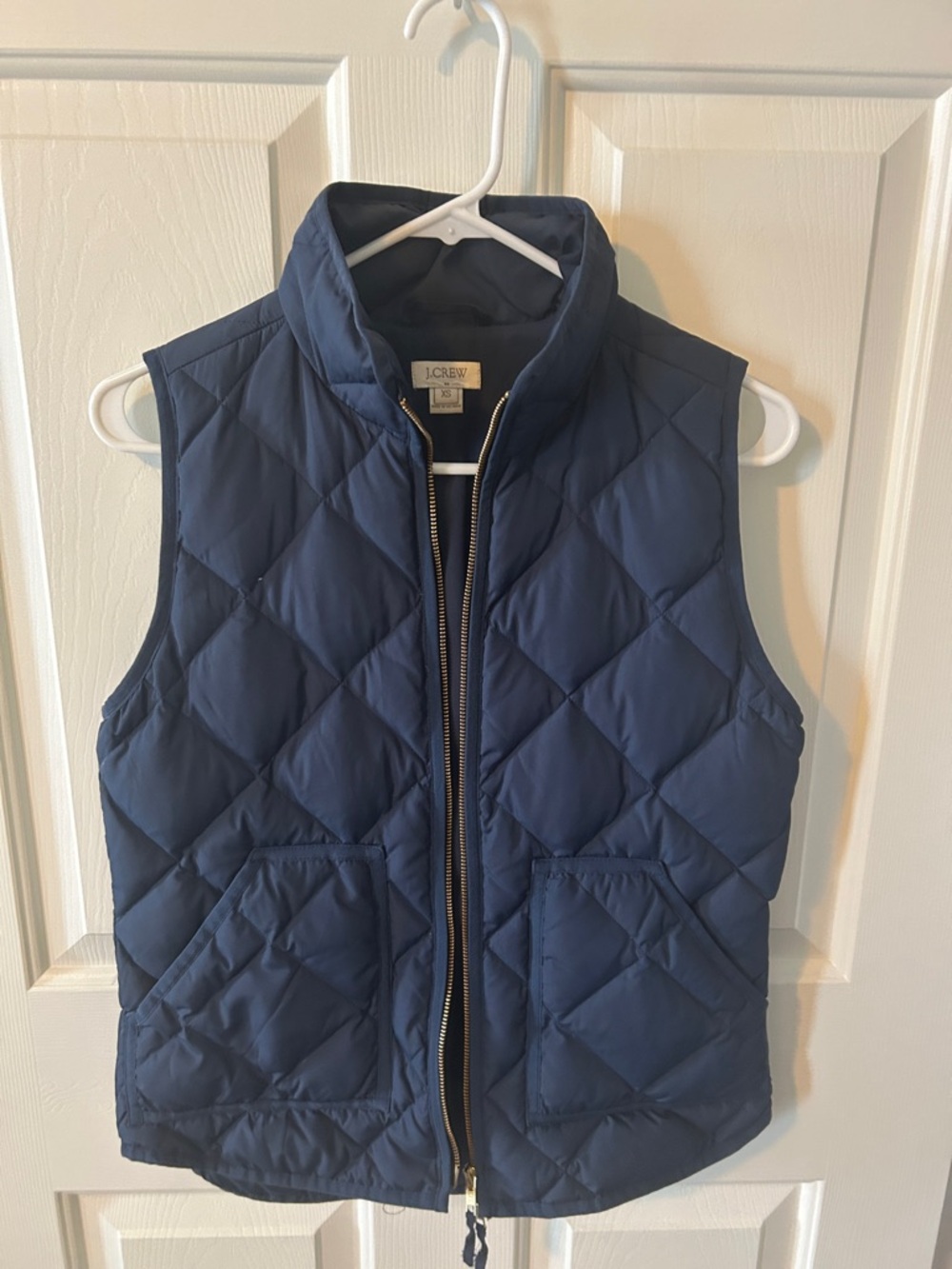 J. Crew Quilted Navy Blue Puffer Vest